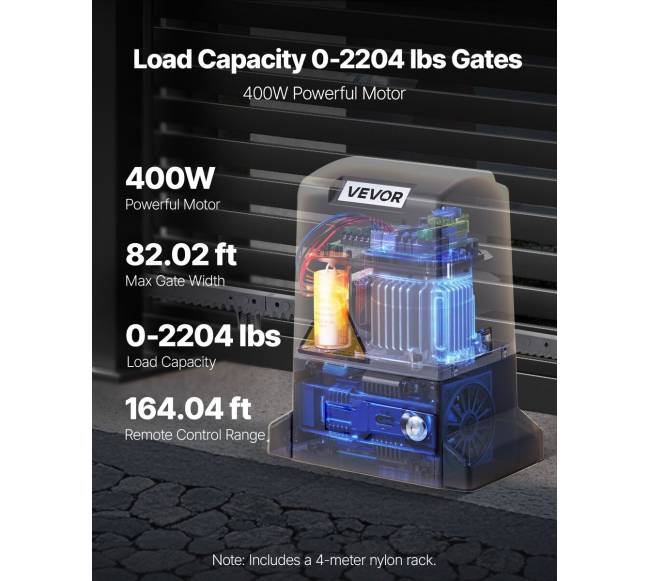 400 W elektrinis stumdomų vartų atidarytuvas su bėgeliu ir jutikliu1