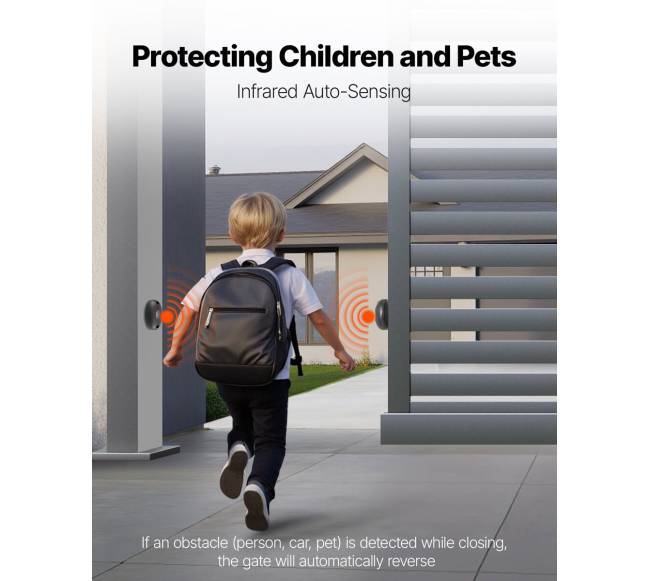 400 W elektrinis stumdomų vartų atidarytuvas su bėgeliu ir jutikliu3