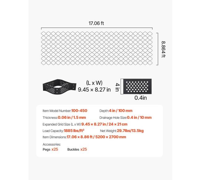 Grunto tinklelis žvyro sulaikymui 100 mm gylio6