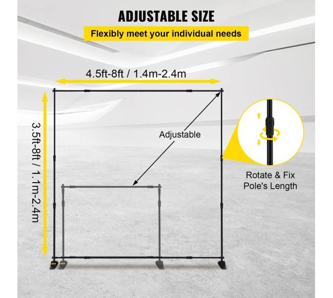 4 dalių reklaminis stovas 1.4 - 2.4 m2