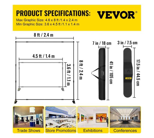 4 dalių reklaminis stovas 1.4 - 2.4 m6
