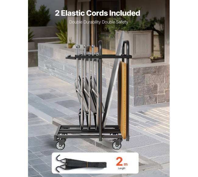 Sudedamos kėdžių vežimėlis 5 stalams ir 14 kėdžių5