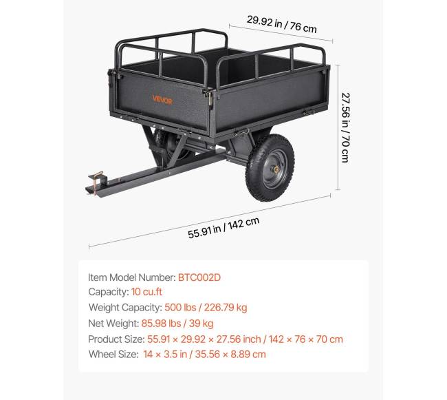 Plieninė karutis ATVUTV priekabai 226 kg6