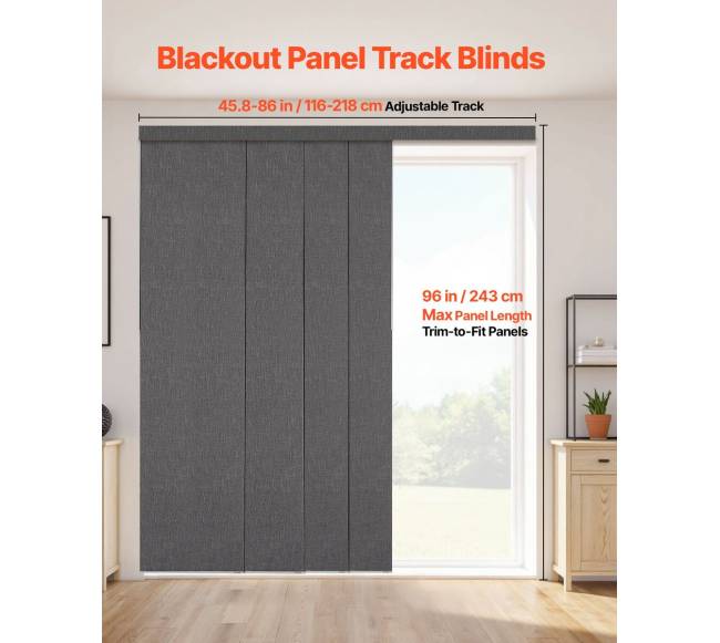 Ištempiamos tamsiai pilkos panelinės žaliuzės1