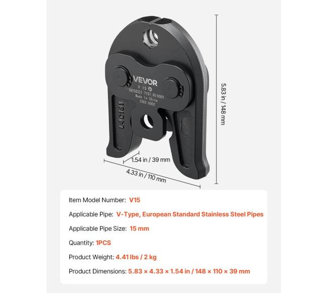 V15 presavimo žandikaulis 15 mm V tipo6