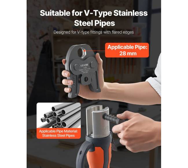 V28 spaudimo žandikaulis nerūdijančiam plienui 28 mm1