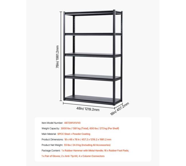 Laikymo lentynos 5 aukštų garažo lentyna6