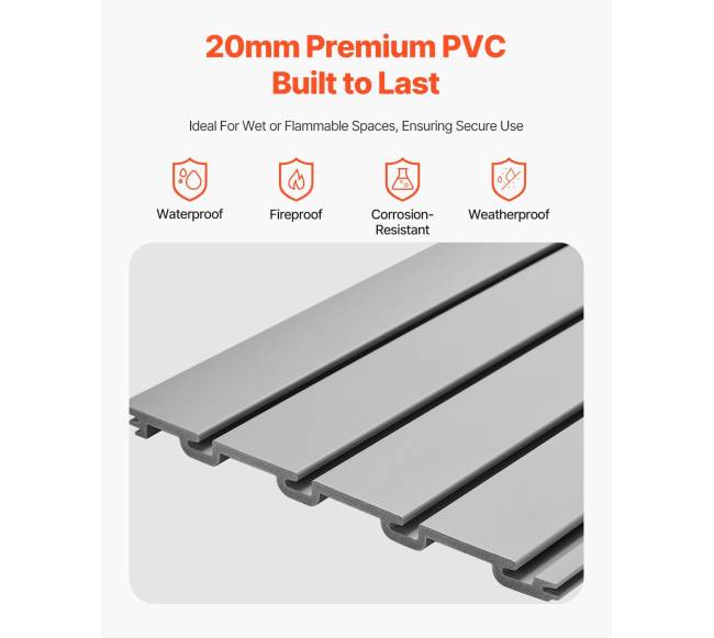 Pilka PVC garažinė sienelė su priedais2