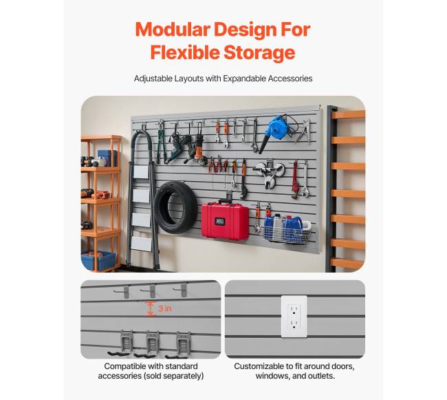 Pilka PVC garažinė sienelė su priedais3