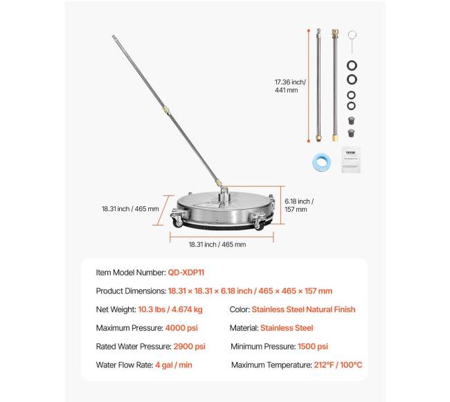 18 colių paviršių valymo antgalis aukšto slėgio plovėjui6