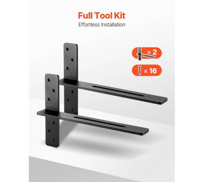 2 vnt. 45,7 cm plaukiojančios lentynų laikikliai5