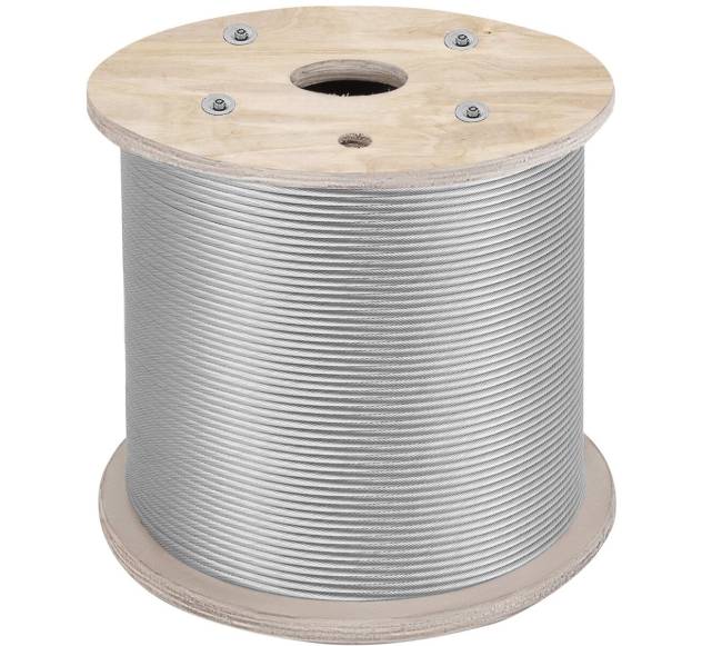 6.4 mm nerūdijančiojo plieno trosas 61 m 7x198