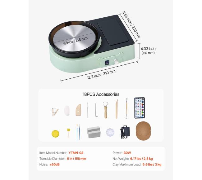 Elektrinis mini keramikos ratas vaikams ir suaugusiems6