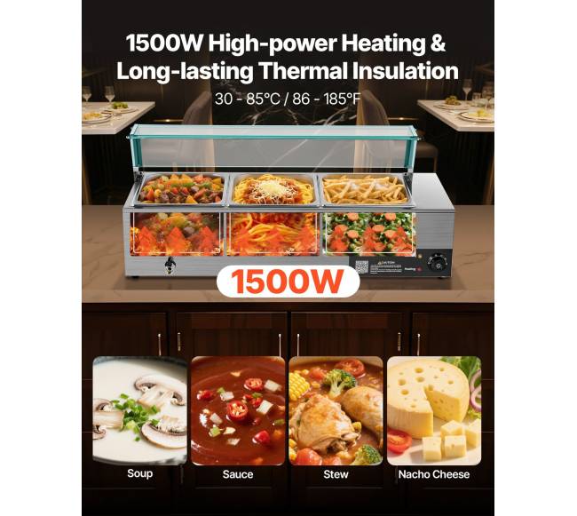 Komerčinis maisto šildytuvas su 3 indais1