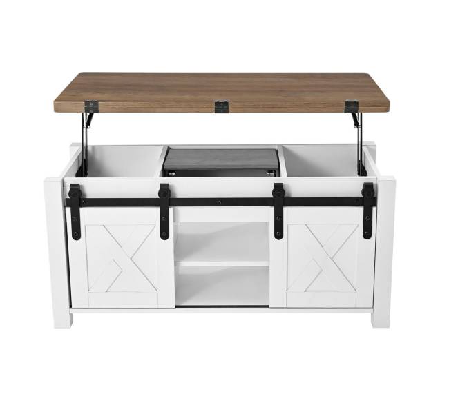 Kaimiško stiliaus kavos staliukas su pakeliamu stalviršiu8