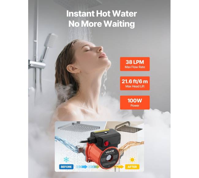 Karšto vandens recirkuliacinis siurblys, 38 Lmin, 3 greičių1