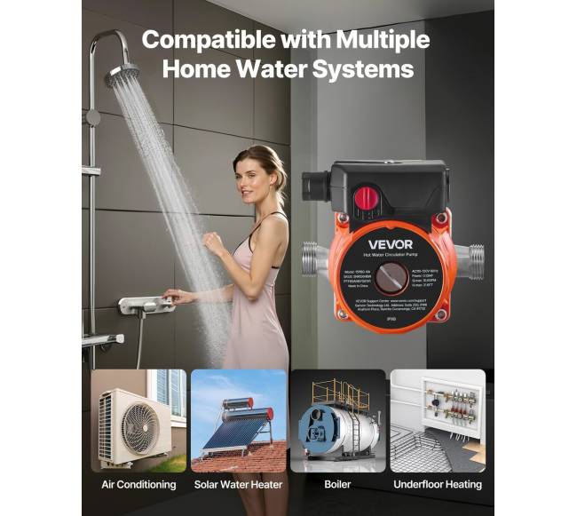 Karšto vandens recirkuliacinis siurblys, 38 Lmin, 3 greičių3