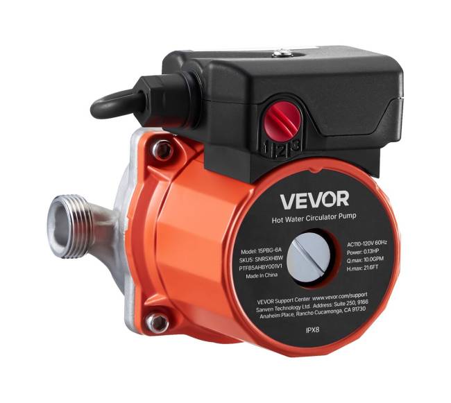 Karšto vandens recirkuliacinis siurblys, 38 Lmin, 3 greičių9