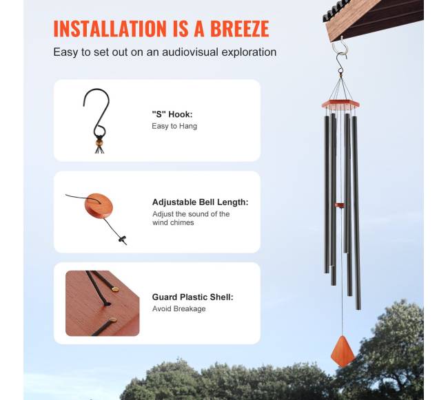 Lauko vėjo varpeliai 152 cm, juodi5