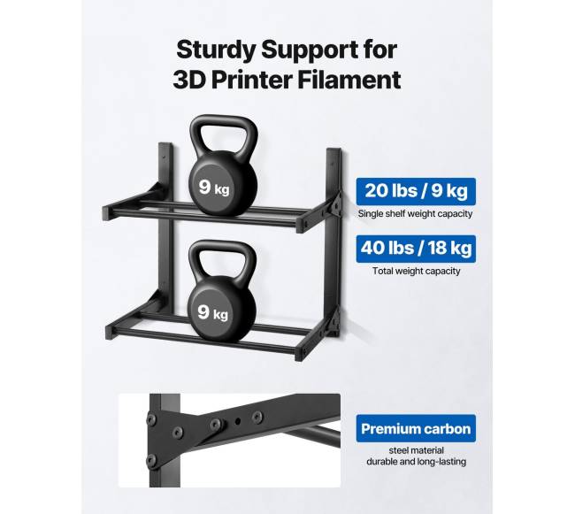 Sieninė 3D spausdintuvo ritinių lentyna1