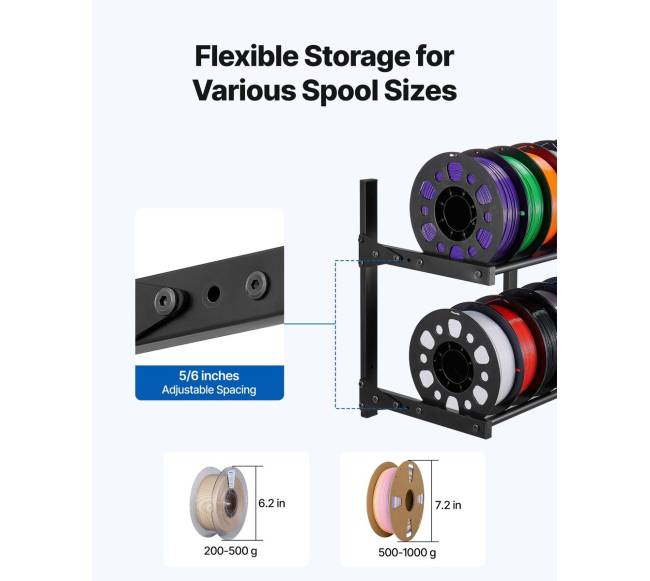 Sieninė 3D spausdintuvo ritinių lentyna3
