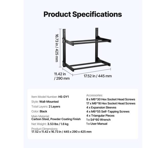 Sieninė 3D spausdintuvo ritinių lentyna6