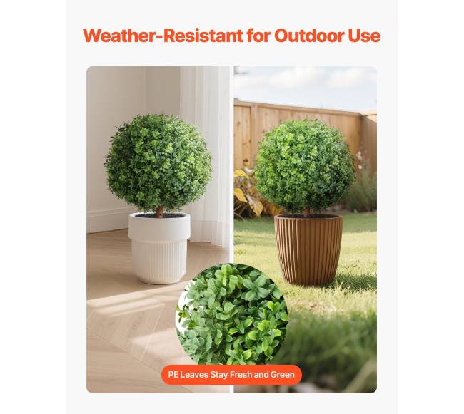 Dirbtiniai Buksmedžio medeliai su įsmeigtu pagrindu, 2 vnt. 55,9 cm2