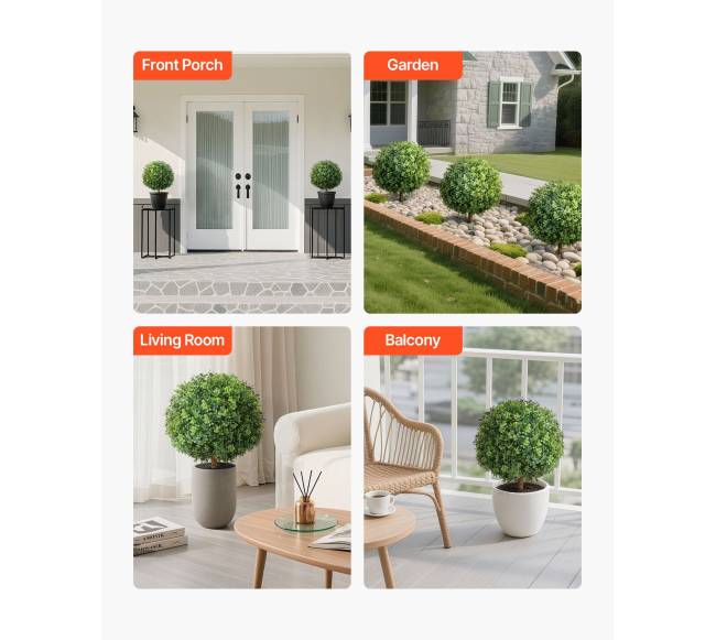 Dirbtiniai Buksmedžio medeliai su įsmeigtu pagrindu, 2 vnt. 55,9 cm5