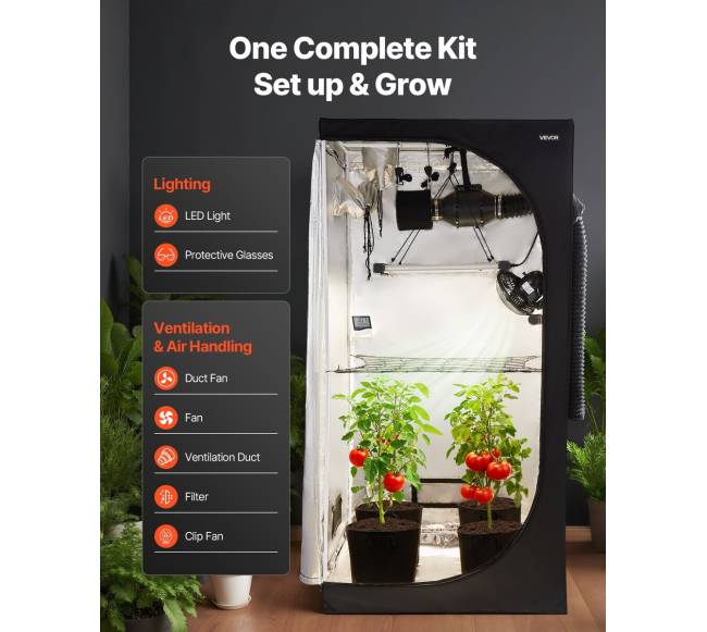 Patalpų auginimo palapinė 100 x 100 x 200 cm1