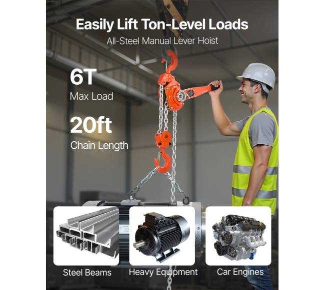 6 tonų svirtinis grandininis keltuvas su 6 m grandine1