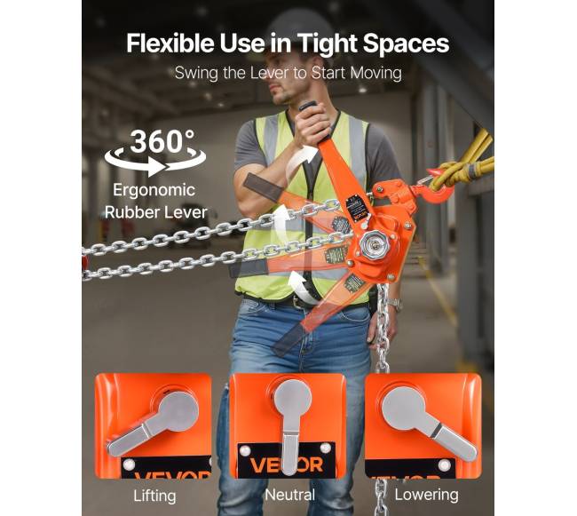 6 tonų svirtinis grandininis keltuvas su 6 m grandine5