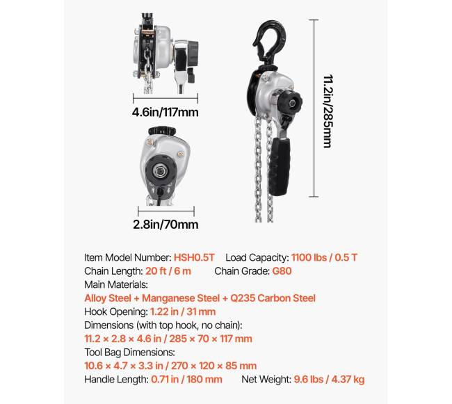 Rankinis svirtinis keltuvas, 500 kg sukimui6