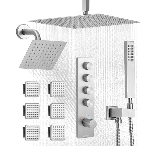Termostatinis dušo komplektas su kūno purkštukais0