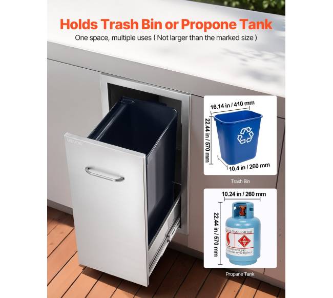 Lauko šiukšlių stalčius nerūdijančio plieno1