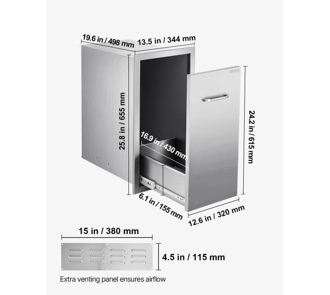 Lauko šiukšlių stalčius nerūdijančio plieno6