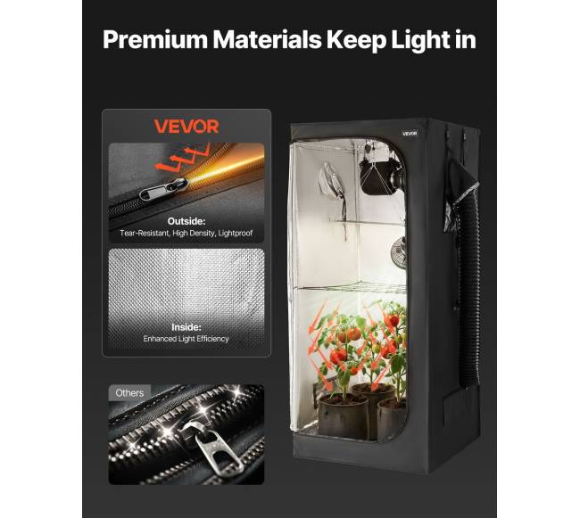 Vidinis augimo palapinės rinkinys su šviesa6