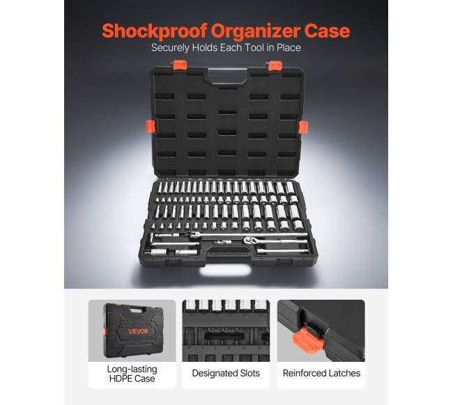 76 dalių galvučių ir terkšlės rinkinys automobilių remontui4