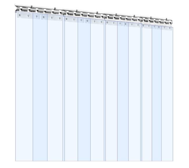 skaidrios PVC užuolaidų juostos, 2.1 m x 1.2 m, 8 vnt.0