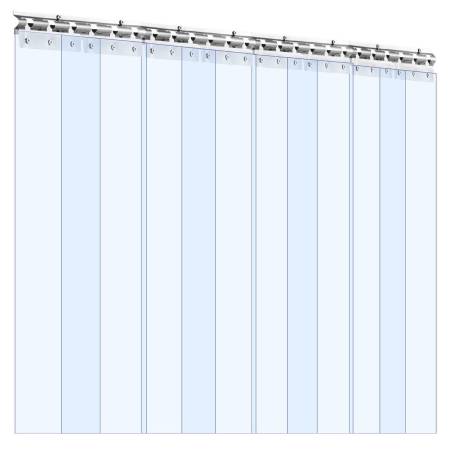 skaidrios PVC užuolaidų juostos, 2.1 m x 1.2 m, 8 vnt.0