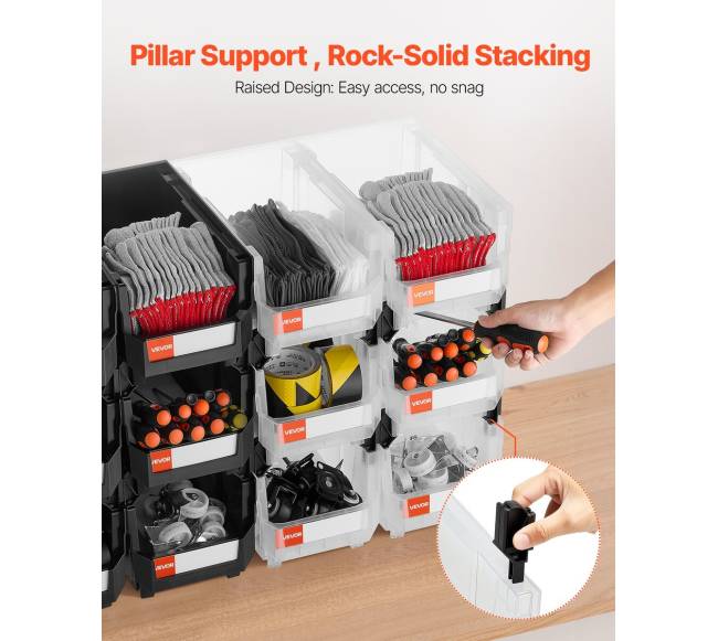 Plastikinės sandėliavimo dėžutės 37.7 x 21.5 x 18 cm3