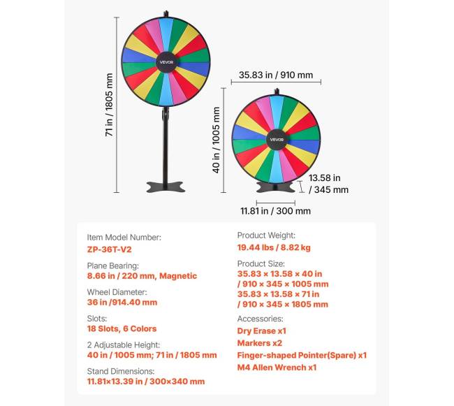 914 mm prizininko rato rinkinys su stovu6