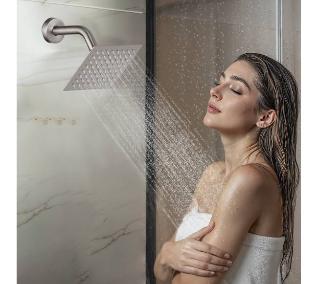 Lietaus dušo sistema su sieniniu ir lubiniu galvutėmis7