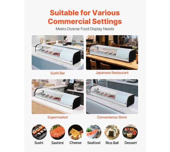 Sushi vitrina su šaldytuvu, 62 L komercinė5