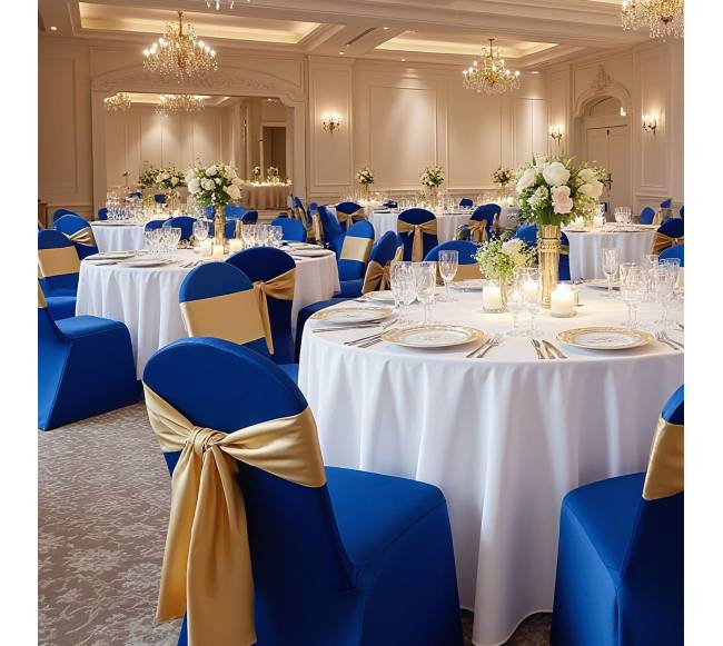 50 mėlynų kėdžių užvalkalų rinkinys vestuvėms7