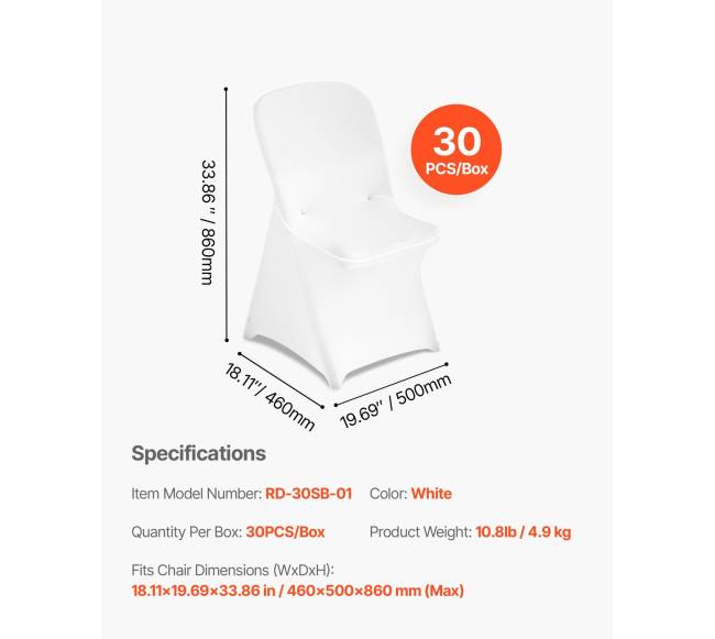 Balti elastiniai kėdžių užvalkalai (30 vnt.)6