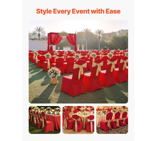 Raudonos elastinės kėdės užvalkalai, 50 vnt.1