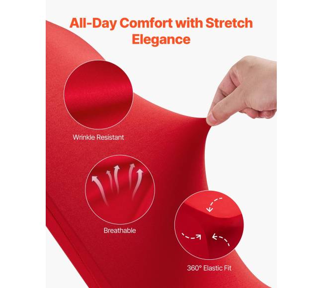 Raudonos elastinės kėdės užvalkalai, 50 vnt.2