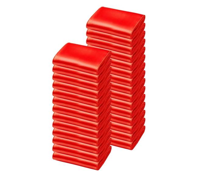 Satino kėdžių kaspinai, 100 vnt, raudoni0