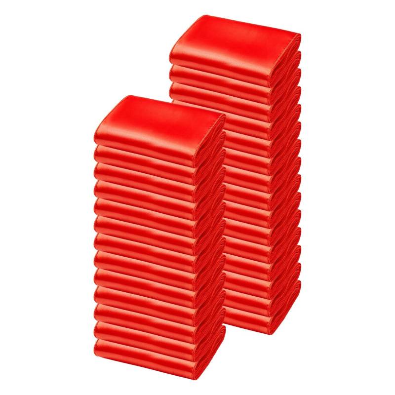 Satino kėdžių kaspinai, 100 vnt, raudoni0