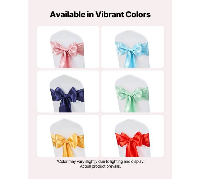 Satino kėdžių kaspinai, 100 vnt, raudoni4